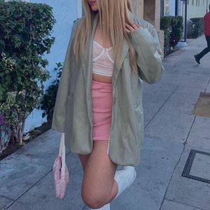 Sage Green Blazer Oversized trendy y2k jacket outerwear matilda djerf 90s